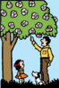 Father And Daughter Under A Tree Clip Art
